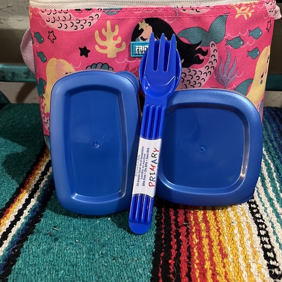 Fridge Pak really cool mermaid lunch bag NWT with lunch containers and fork set - Picture 6 of 6